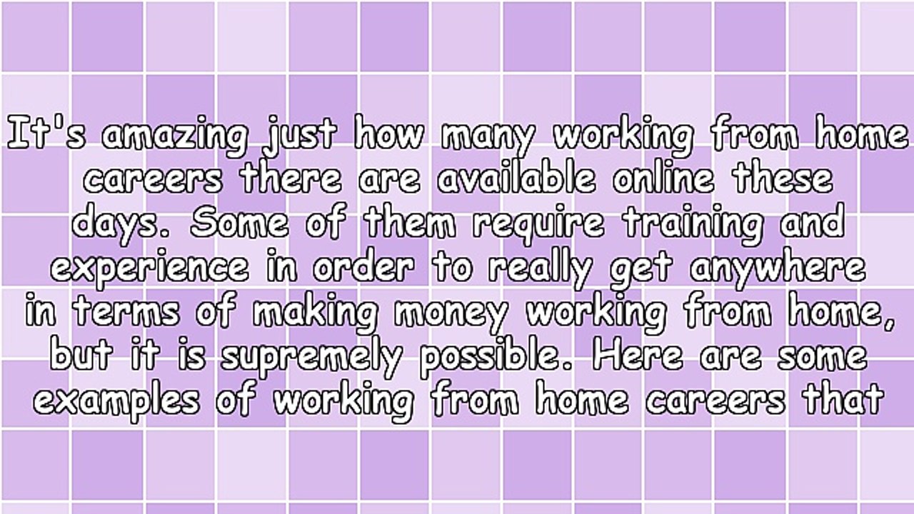 Working From Home Careers