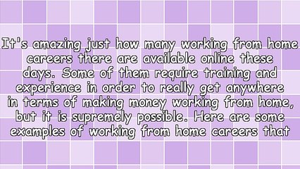 Working From Home Careers