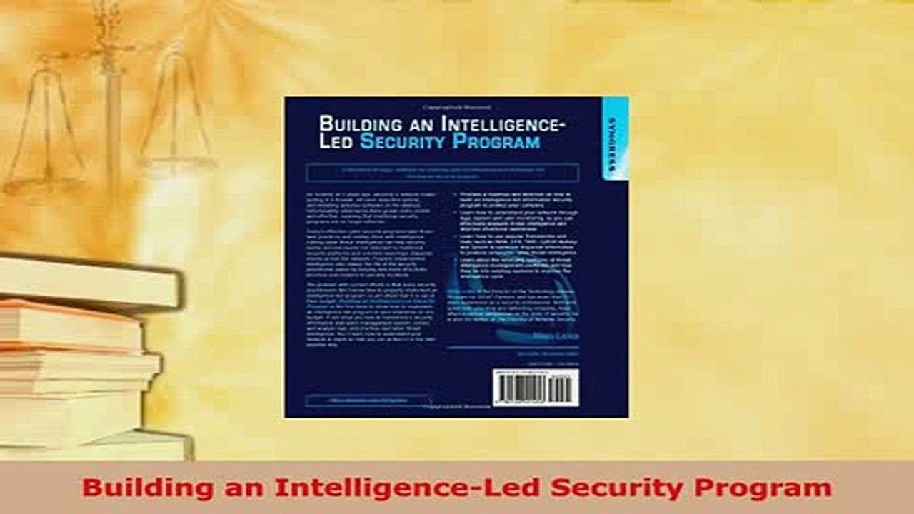 PDF  Building an IntelligenceLed Security Program Read Full Ebook