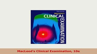 PDF  MacLeods Clinical Examination 10e Free Books