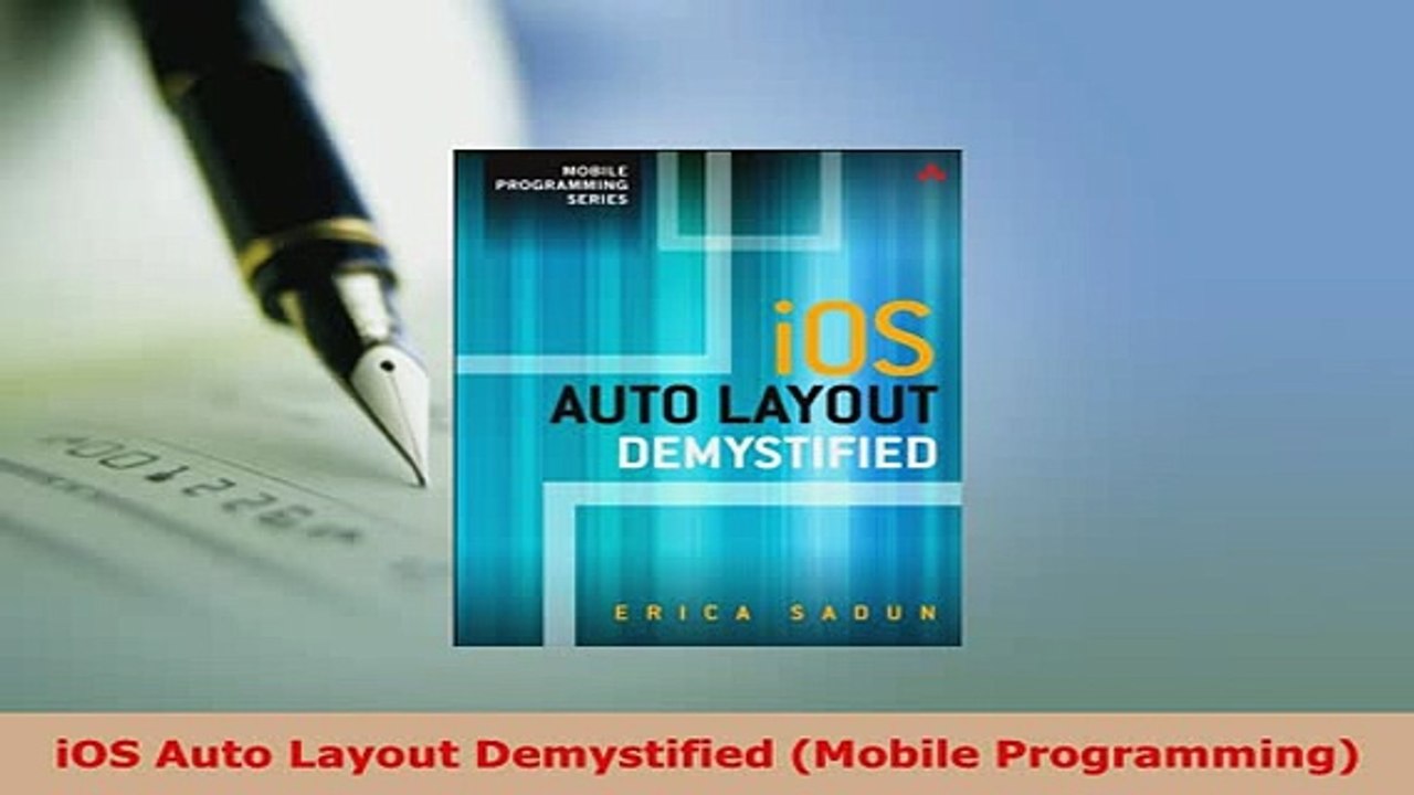 PDF  iOS Auto Layout Demystified Mobile Programming Free Books
