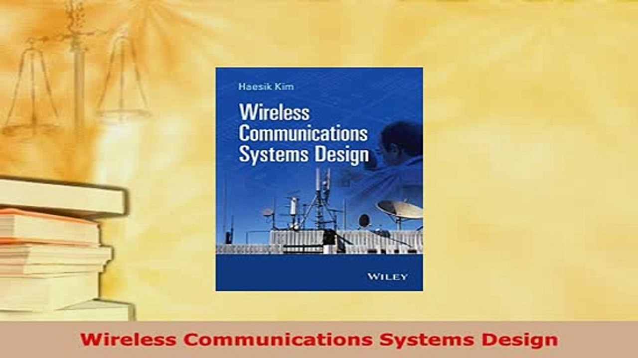 PDF  Wireless Communications Systems Design  EBook