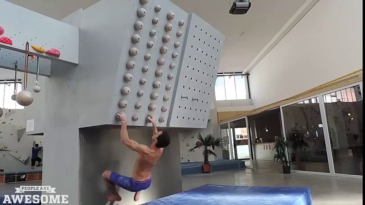 People are Awesome  Impressive rock climbing practice!