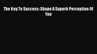 [Read book] The Key To Success: Shape A Superb Perception Of You [PDF] Online