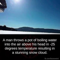 Wow! Would you be brave enough to throw that water right over your head