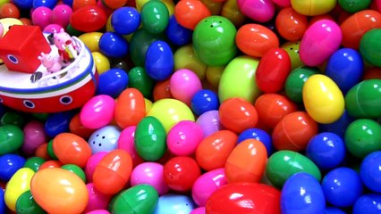 Peppa Pig Holiday Boat Grandpa Pool Party SURPRISE EGGS Disney Frozen Mystery Barco de ba�