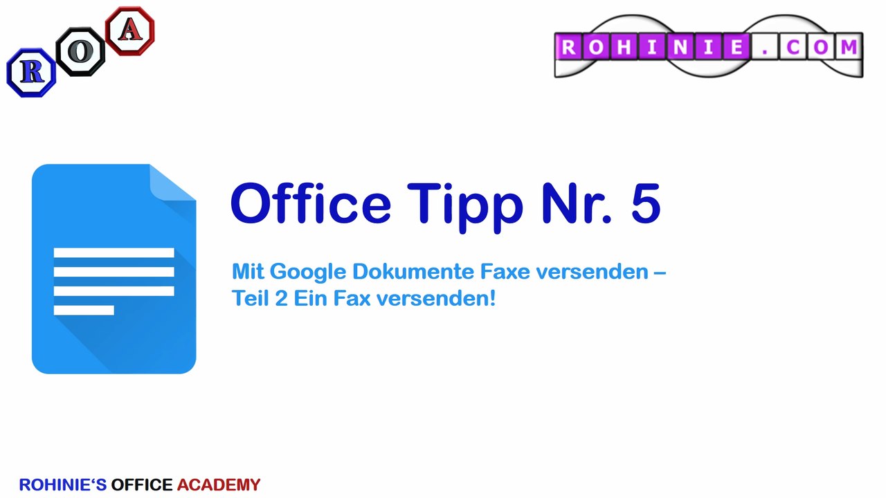 Wie mit Google Dokumente Faxe versenden Teil 2 - Google Office