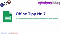 Wie in Google Formulare Raster nutzen - Google Office