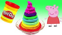 Easy to make play doh ice cream rainbow cups peppa pig español funny toys