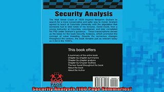 READ book  Security Analysis 100 Page Summaries Free Online