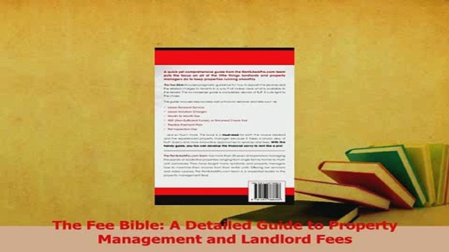 Read The Fee Bible A Detailed Guide to Property Management and Landlord Fees Ebook Free