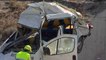 Cinco muertos y tres heridos al caer una furgoneta por un puente en Murcia