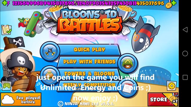 Bloons TD Battles Hack [ Unlimited Coins / energy ] (mod apk)