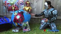 GIANT EGG SURPRISE OPENING AVENGERS Disney Marvel SuperHeroes Toys Iron Man vs Ultron Power Wheels