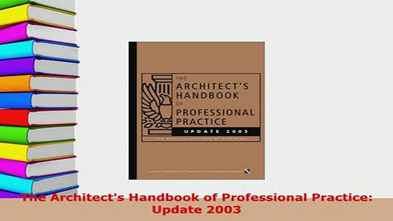 PDF  The Architects Handbook of Professional Practice Update 2003 Download Full Ebook