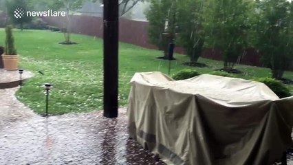 Severe hail strom hits San Antonio, Texas