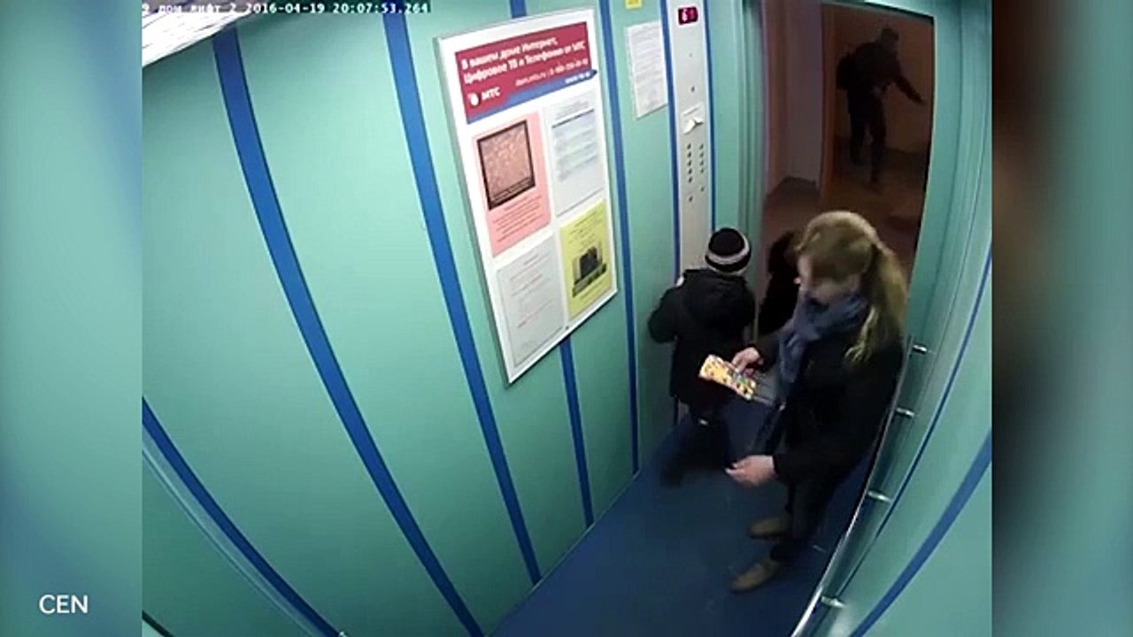 Shocking video shows moment dogs lead gets caught in lift doors