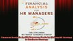 FREE PDF  Financial Analysis for HR Managers Tools for Linking HR Strategy to Business Strategy  BOOK ONLINE