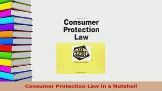 PDF  Consumer Protection Law in a Nutshell Free Books