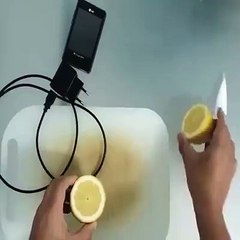 charge your mobile with lemon