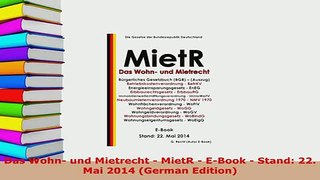 PDF  Das Wohn und Mietrecht  MietR  EBook  Stand 22 Mai 2014 German Edition  Read Online
