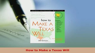 PDF  How to Make a Texas Will Free Books