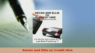 PDF  Kevan and Ellis on Credit Hire  EBook
