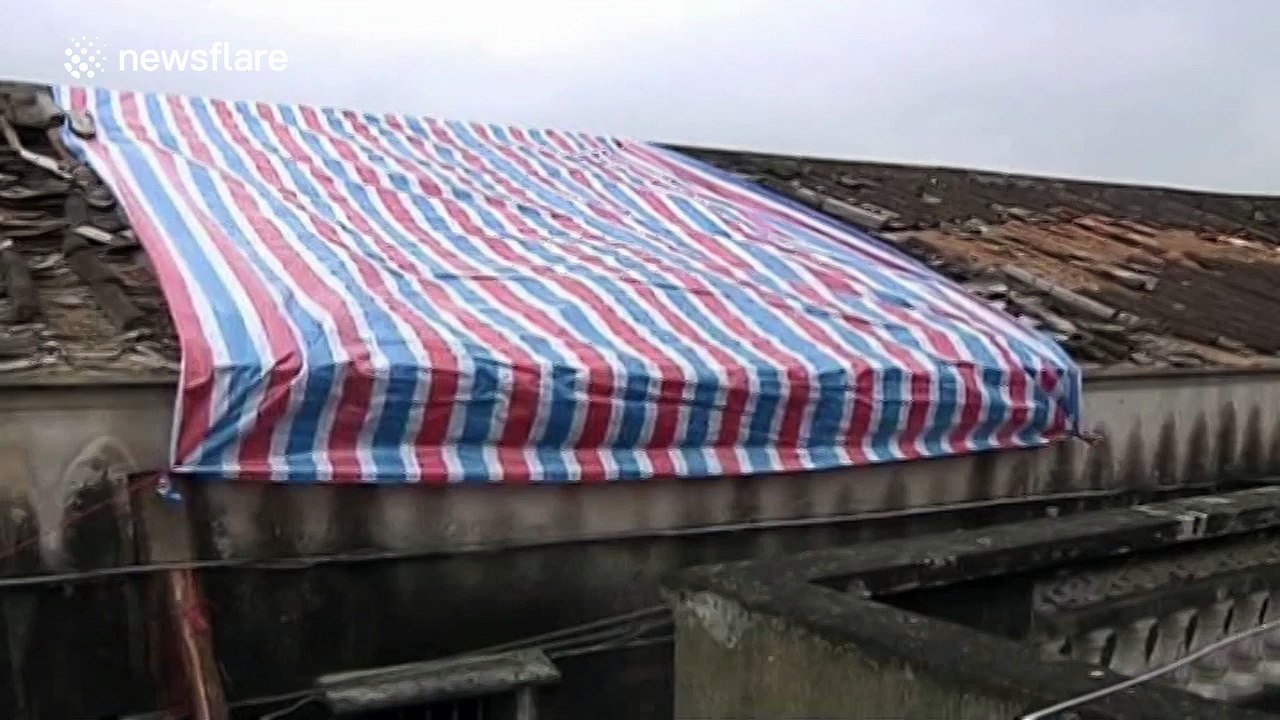 Powerful tornado damages buildings and injures six in southern China