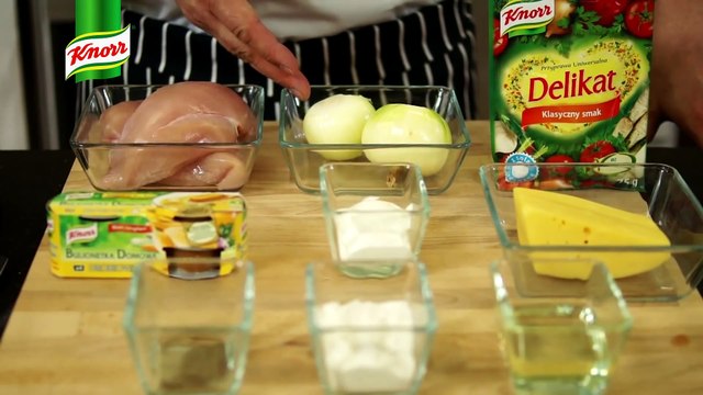 Przepis - Piersi z kurczaka z serem i cebulą