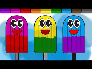 LEARN COLORS with cute smiley face popsicles and learn to color