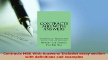 Download  Contracts MBE With Answers Includes essay section with definitions and examples  Read Online