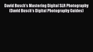 Download David Busch's Mastering Digital SLR Photography (David Busch's Digital Photography