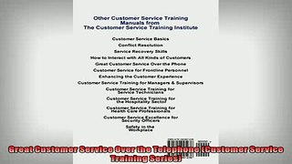 READ book  Great Customer Service Over the Telephone Customer Service Training Series  FREE BOOOK ONLINE