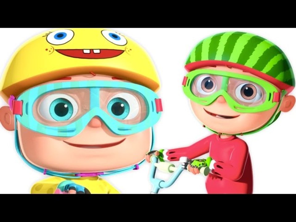 Five Little Babies Cycling On The Street Children Songs - Nursery Rhymes For Kids With Lyrics - 3D Nursery Rhymes For Children
