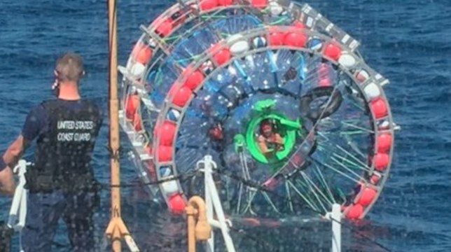 U.S. Coast Guard saves bubble man. Again.