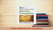Read  Family Child Care Tax Companion Ebook Free