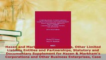 Download  Hazen and Markhams Corporations Other Limited Liability Entities and Partnerships  Read Online