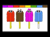 LEARN COLORS WITH THIS FUN ICE CREAM POPSICLE COLORING PAGE