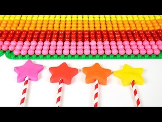 LEARN COLORS! Star Play Doh Surprise Eggs are opened with Magic & Learn Colors