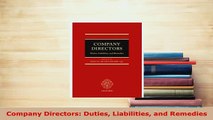 PDF  Company Directors Duties Liabilities and Remedies  EBook