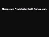 PDF Management Principles For Health Professionals  EBook