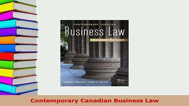 Download Contemporary Canadian Business Law Read Online