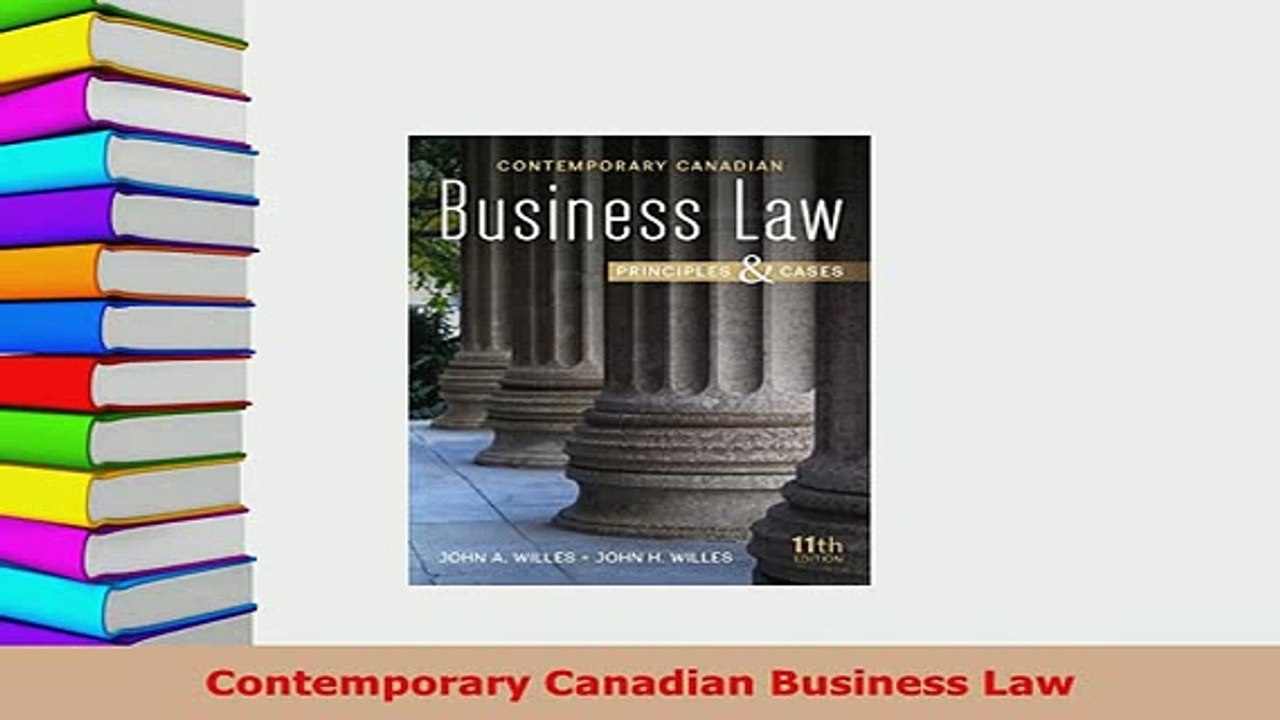 Download  Contemporary Canadian Business Law  Read Online