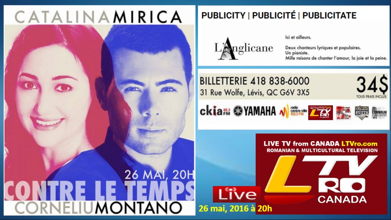 PUBLICITÉ | Contre le temps - Spectacle, 26 mai 2016 (Quebec)