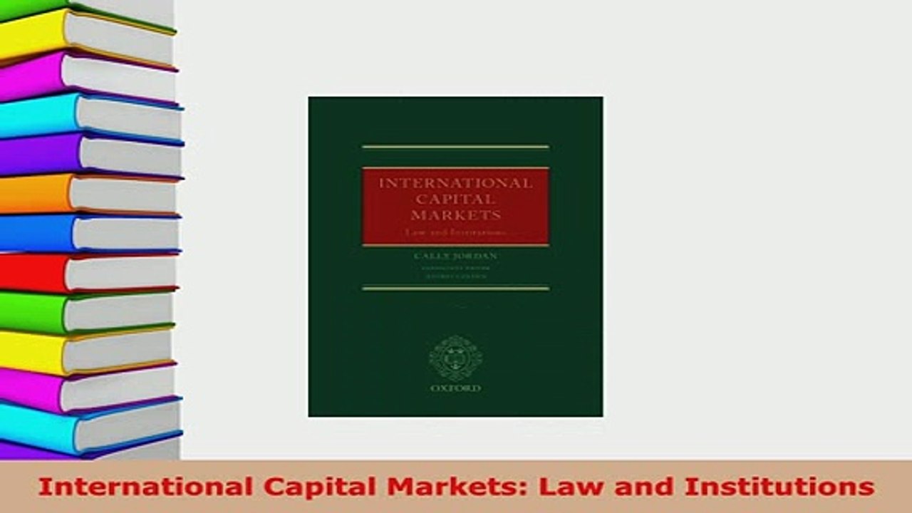 Download  International Capital Markets Law and Institutions  Read Online