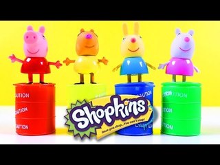 Learn colors and counting with Peppa Pig and surprise toys in slime!