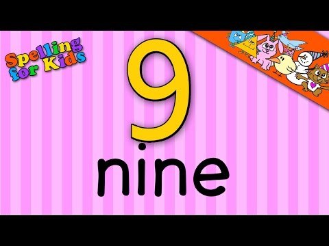 Spelling video lessons for Toddlers, Children, Kids, Adults. Learn to spell 'Nine' in English