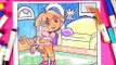 Dora hugging Boots! Coloring Pages from Dora the Explorer Color Wonder