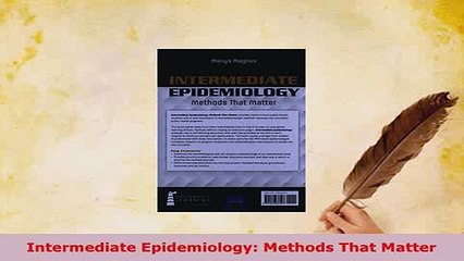 PDF  Intermediate Epidemiology Methods That Matter Free Books