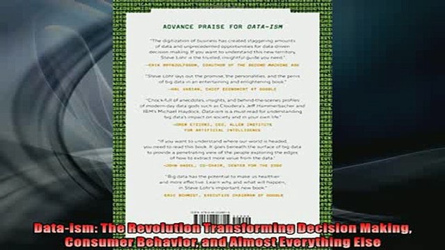 EBOOK ONLINE Dataism The Revolution Transforming Decision Making Consumer Behavior and Almost DOWNLOAD ONLINE